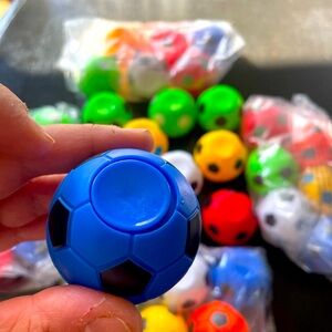Soccer ball favors, spinners, fidgets new never used.